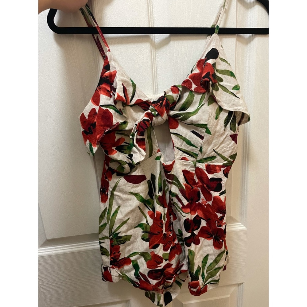 Fashion nova linen floral romper